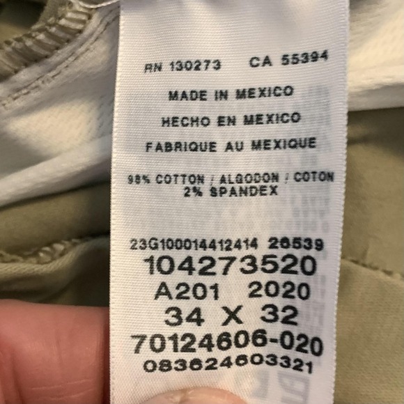 Lee Pants Mens 34x32 Khaki Extreme Comfort Straight Fit Stretch Chino Pants - Picture 3 of 10